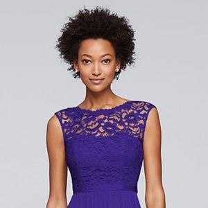 Long Bridesmaid Dress with Lace Bodice